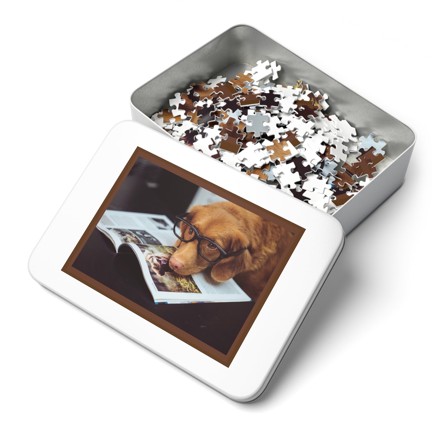 Retriever with Glasses Jigsaw Puzzle - Fun for All Ages!