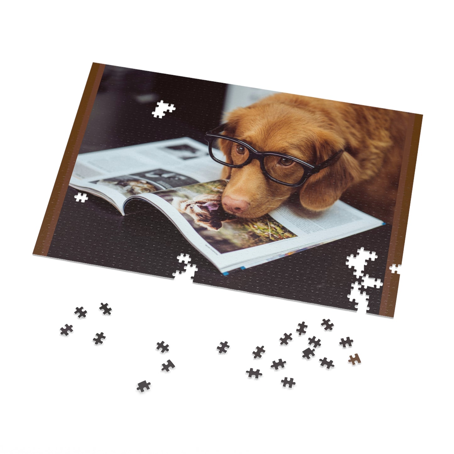 Retriever with Glasses Jigsaw Puzzle - Fun for All Ages!