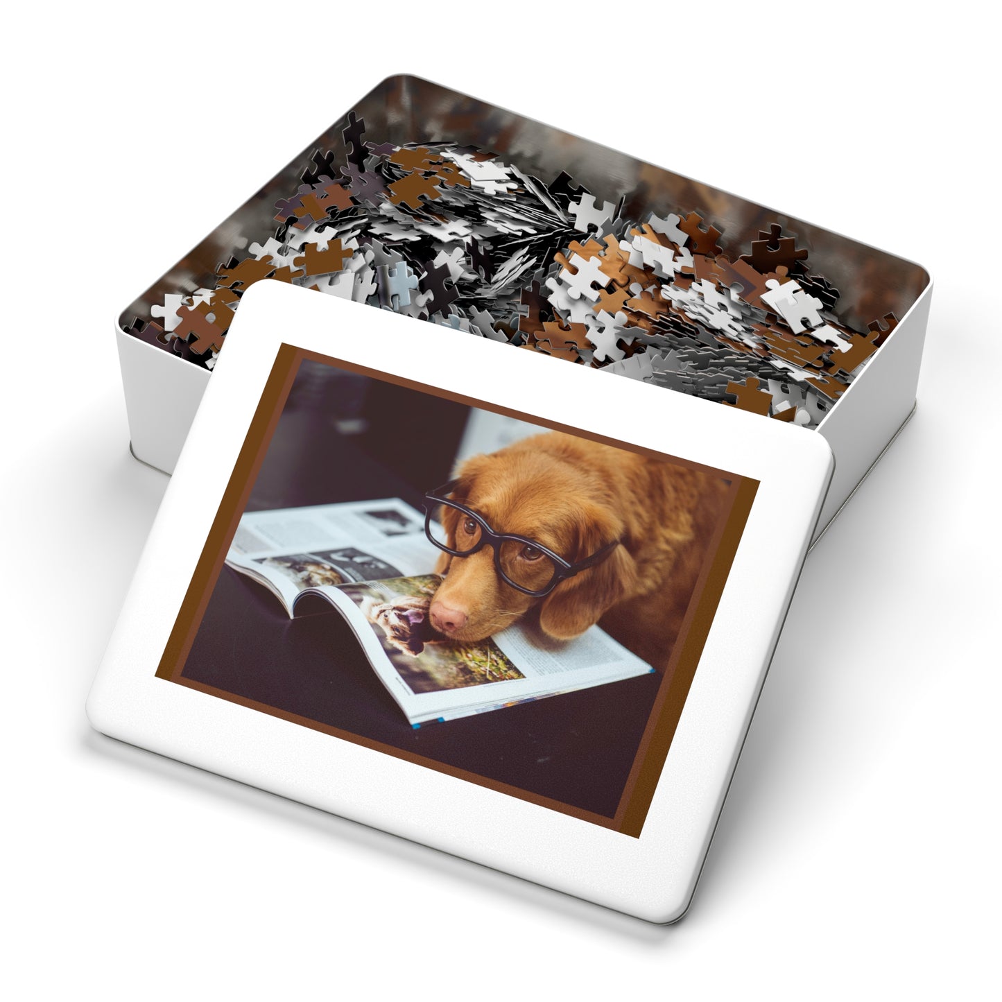 Retriever with Glasses Jigsaw Puzzle - Fun for All Ages!