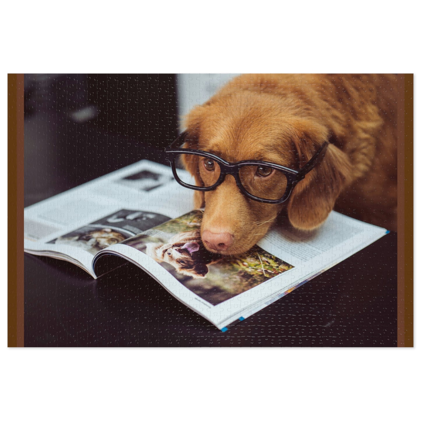 Retriever with Glasses Jigsaw Puzzle - Fun for All Ages!