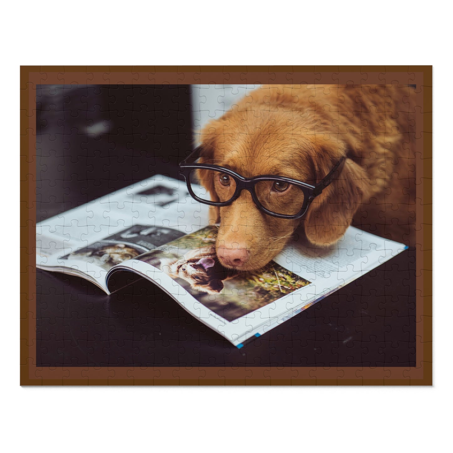 Retriever with Glasses Jigsaw Puzzle - Fun for All Ages!
