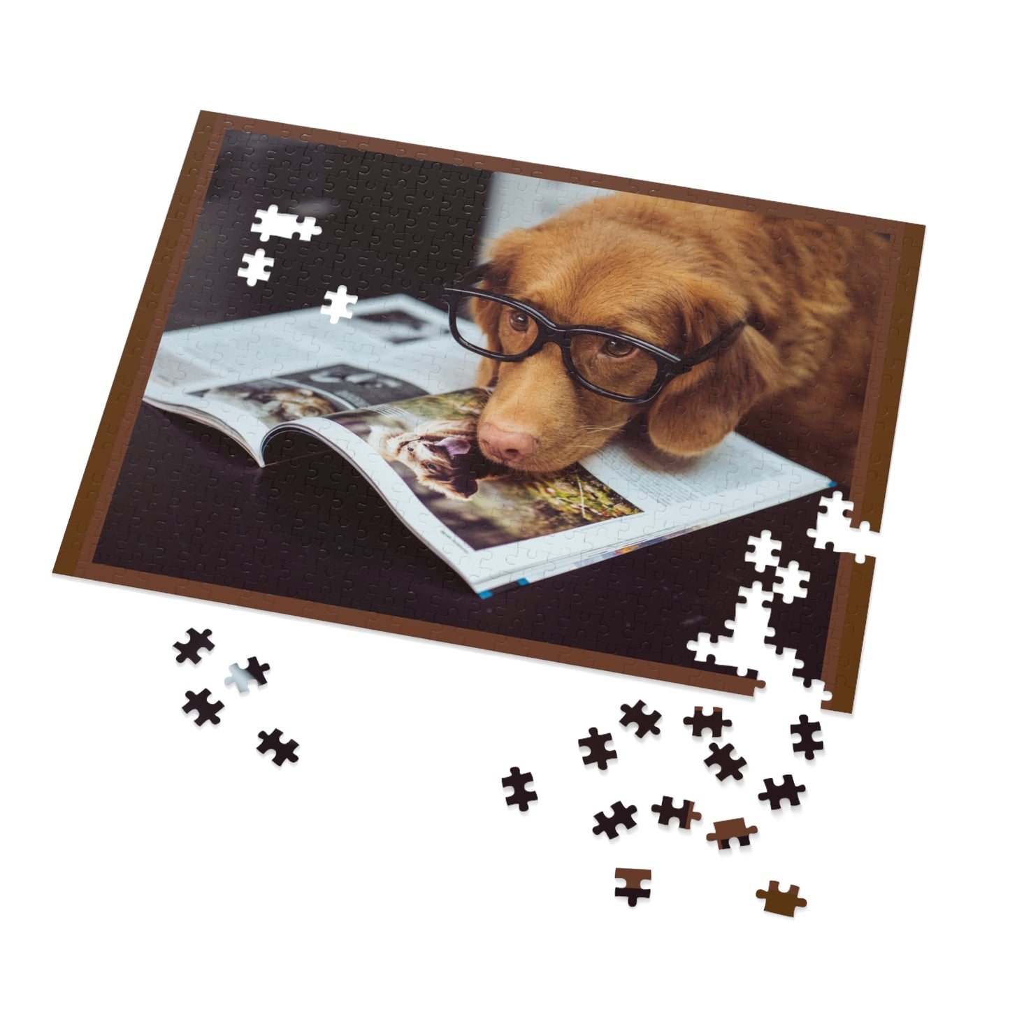 Retriever with Glasses Jigsaw Puzzle - Fun for All Ages!