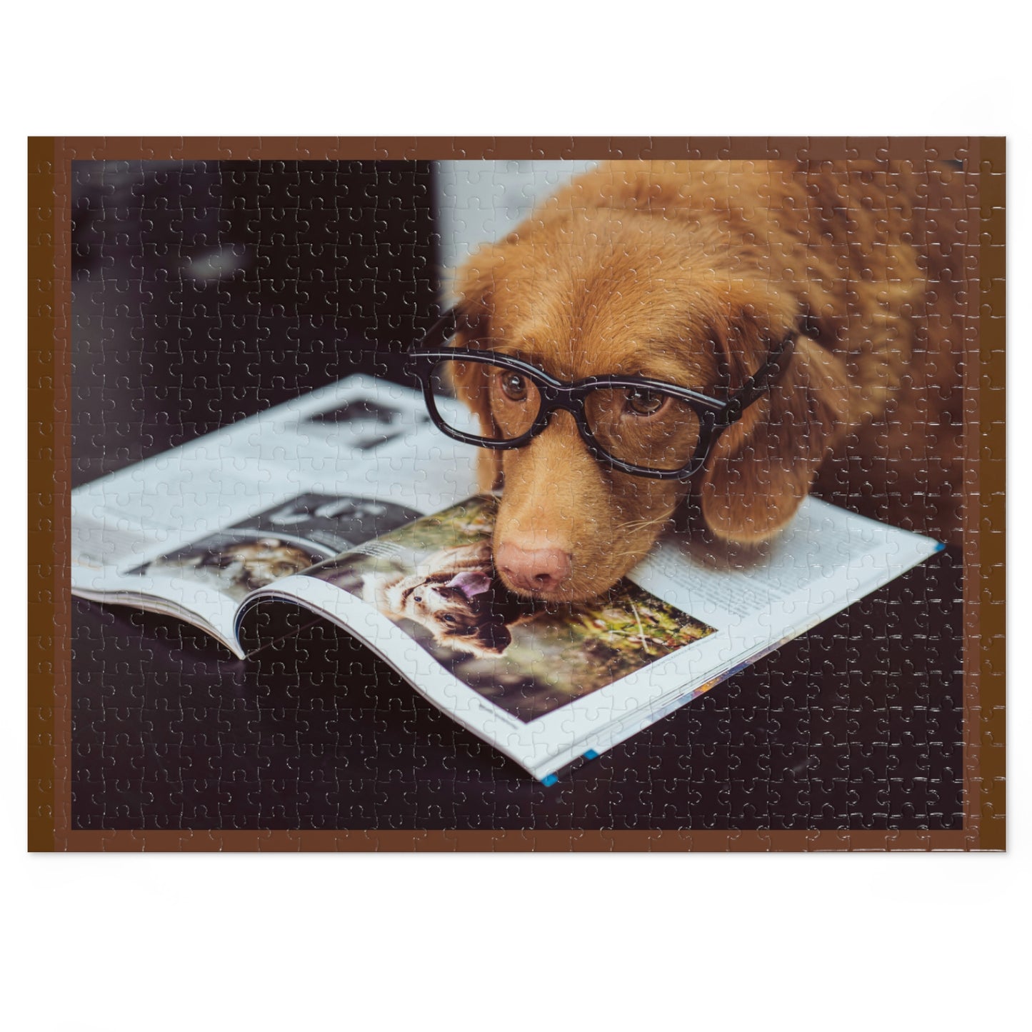 Retriever with Glasses Jigsaw Puzzle - Fun for All Ages!