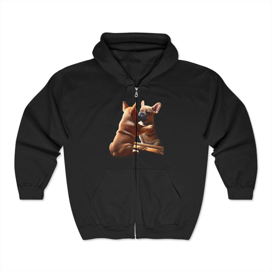 Empowering Zip-Up Hoodie, Mirror Is My Best Friend, Courage Over Emotions, Unisex Fleece Hoodie, Motivational Gift